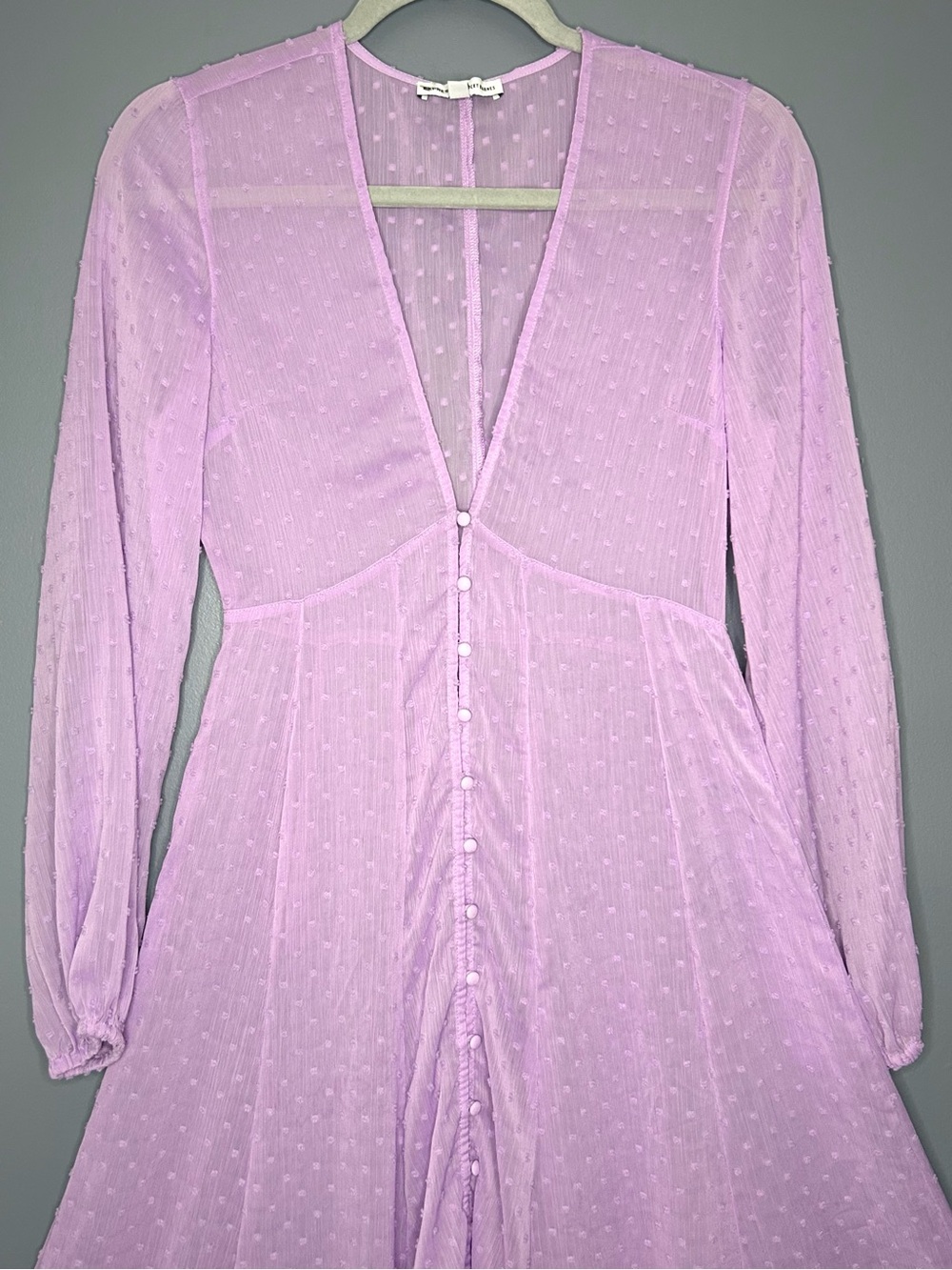 Express X Rocky Barnes Dress XS Purple Sheer Chiffon Maxi Flowy Fairy Gypsy - Picture 2 of 15